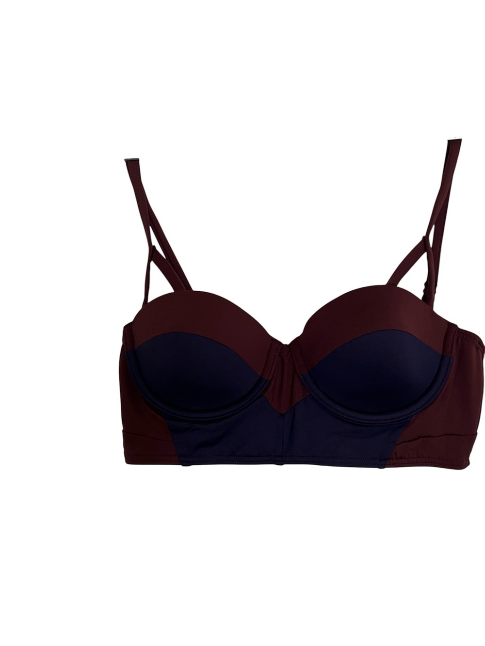 Colorblock  Wine & Navy Bikini Top NWOT
